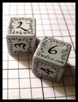 Dice : Dice - 6D - Q Workshop Elven II Swirls Grey White and Black - Q Prize Jan 2010